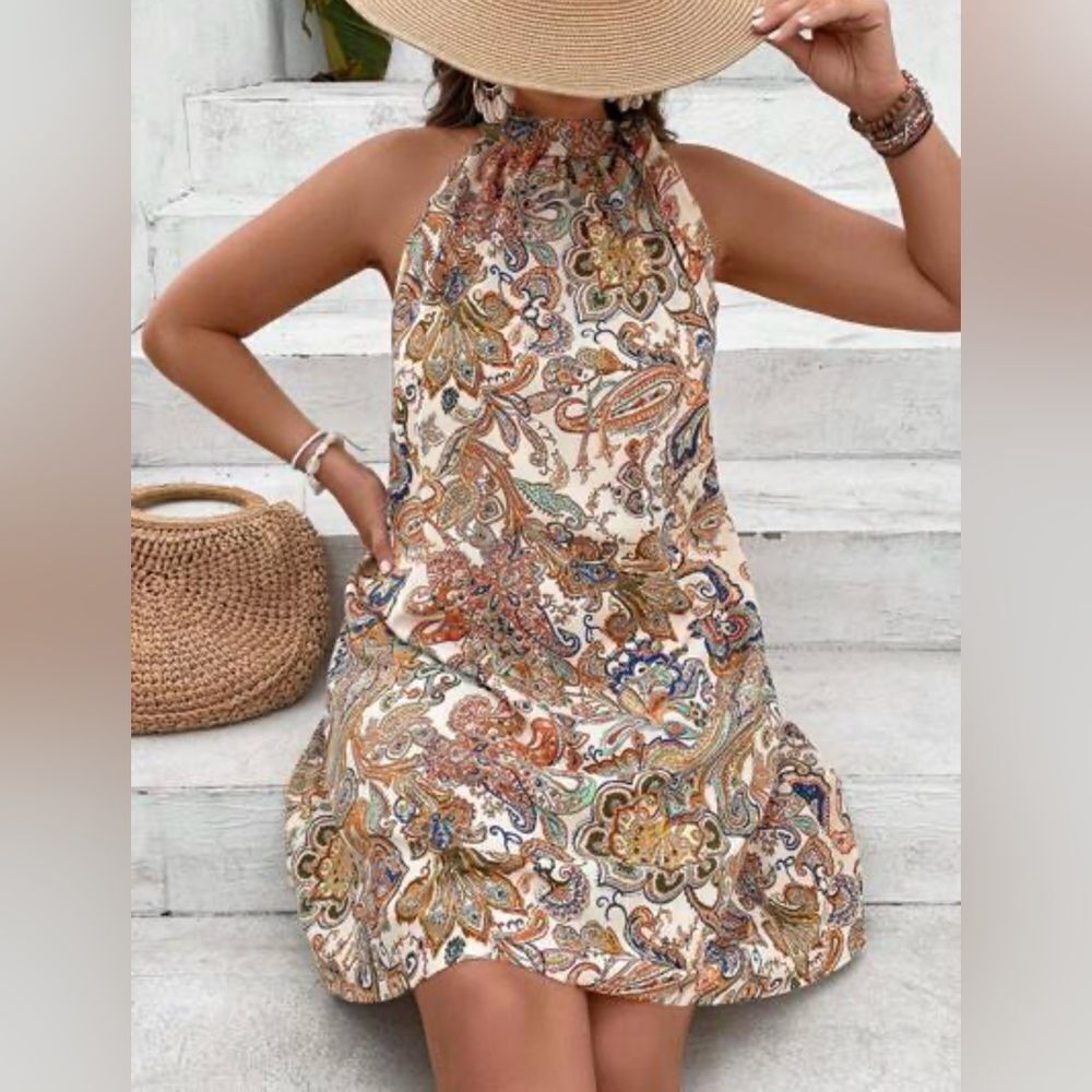 Dolce Vita Paisley Print Cotton A-line Sleeveless Dress Size M